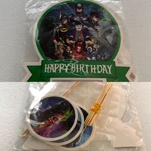 Batman Happy Birthday Cake and Cupcake Toppers Supplies Decorations Paper